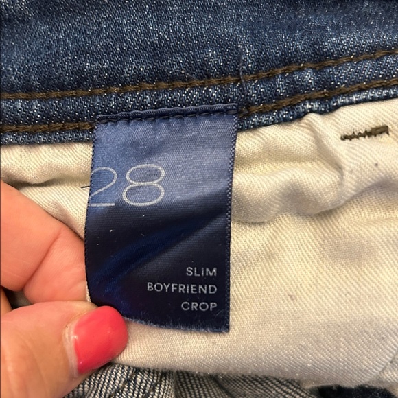 Anthropologie Pilcro slim cropped boyfriend jeans with accent design Size 28 EUC - Picture 9 of 11